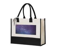 Jkkghll Universo con stelle galassia interstellare stampa donna tote bag tela regalo ecologico per spiaggia viaggi scuola ufficio compleanno