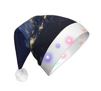 Jkkghll Vista Della Terra Stampa Unisex Adulto Led Cappello Di Natale Per La Decorazione Del Partito Cappello Di Natale E Accessori Costume