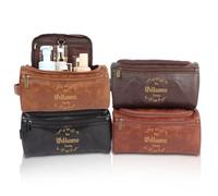 jklitio Beauty case da uomo in pelle con incisione personalizzata, regalo ideale per lui, testimone, marito, papà, nonno per la festa del papà, matrimonio, compleanno, Natale, Marrone, Trousse per