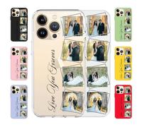 jklitio Custodia per telefono personalizzata con immagine e nome, compatibile con iPhone 16 15 14 13 12 11 Pro Max Mini Plus XR X XS 8 7, regalo unico personalizzato per Natale o compleanno