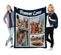 jklitio Foto personalizzata Coperta Keepsake - Carica immagine - Regalo sentito per i genitori (materiale poliestere)