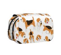 JKLQWC Astuccio colorato con stampa di ananas per bambini, uomini e donne, astuccio a due strati di grande capacità, organizer per ufficio, scuola, viaggi, Cane Beagle., One Size, Zaino per la scuola
