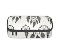 JKLQWC Astuccio con stampa della serie tribale dell'antico Egitto, grazioso astuccio per penne e matite, grande capacità, con cerniera, organizer per ufficio, scuola, viaggi, Acchiappasogni grigio