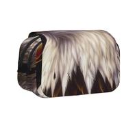 JKLQWC Astuccio con stampa della serie tribale dell'antico Egitto, per bambini, uomini e donne, astuccio a due strati di grande capacità, organizer per ufficio, scuola, viaggi, Noi Aquila Calva