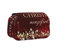 JKLQWC Astuccio con stampa della serie tribale dell'antico Egitto, per bambini, uomini e donne, astuccio a due strati di grande capacità, organizer per ufficio, scuola, viaggi, Merry Christmas., One
