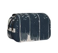 JKLQWC Astuccio con stampa di donne nell'antico Egitto, per bambini, uomini e donne, astuccio a due strati di grande capacità, astuccio per trucchi per ufficio, scuola, viaggi, Arte della volpe