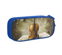JKLQWC Astuccio con stampa di farfalle e violoncello, grazioso astuccio con cerniera, organizer per ufficio, scuola, adolescenti, ragazze, ragazzi, adulti, nero, Blu, Taglia unica, Zaino per la scuola