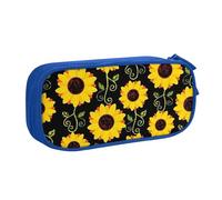 JKLQWC Astuccio con stampa floreale girasole carino portapenne astuccio con cerniera organizer per ufficio scuola adolescente ragazza ragazzo adulto, nero, Blu, One Size, Zaino per la scuola