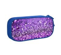 JKLQWC Astuccio con stampa glitter at night, grazioso astuccio per penne e matite, con cerniera, organizer per ufficio, scuola, adolescenti, ragazze, ragazzi, adulti, nero, Blu, Taglia unica, Zaino