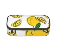 JKLQWC Astuccio con stampa leopardata, grazioso astuccio per penne, matite, grande capacità, con cerniera, organizer per ufficio, scuola, viaggi, Modello di frutta al limone, One Size, Zaino per la