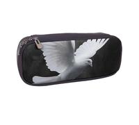 JKLQWC Astuccio in pelle PU stampato con colomba volante, grazioso astuccio per penne e matite, con cerniera, per ufficio e scuola, organizer per studenti, adolescenti, ragazze, ragazzi e adulti