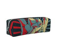 JKLQWC Astuccio in pelle stampata Rock and roll con cerniera dorata, organizer semplice e leggero per scuola, ufficio, viaggi, trucco, Argento, One Size, Zaino per la scuola