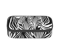 JKLQWC Astuccio nero con stampa bandiera dell'Arizona, astuccio carino per penne e matite, grande capacità, con cerniera, organizer per ufficio, scuola, viaggi, Zebra, animale astratto, One Size
