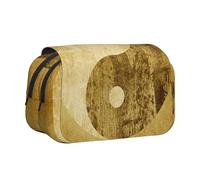 JKLQWC Astuccio nero con stampa bandiera dell'Arizona, per bambini, uomini e donne, astuccio a due strati di grande capacità, astuccio per trucchi per ufficio, scuola, viaggi, Simbolo Yin Yang, One