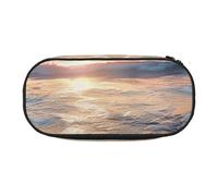 JKLQWC Astuccio organizer a doppia cerniera con scomparto in rete e portapenne, con stampa a farfalla nera, multiuso, borsa per cosmetici da viaggio, per scuola, ufficio, regali, Alba, Taglia unica