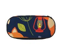 JKLQWC Astuccio organizer con doppia cerniera con scomparto in rete e portapenne, con stampa di libellule e recinzione, multiuso, borsa per cosmetici da viaggio, per scuola, ufficio, regali, Fiore di