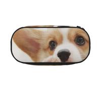 JKLQWC Astuccio organizer con doppia cerniera con scomparto in rete e portapenne, con stampa di libellule e recinzione, multiuso, borsa per cosmetici da viaggio, per scuola, ufficio, regali, Corgi
