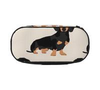 JKLQWC Astuccio organizer con doppia cerniera con scomparto in rete e portapenne, con stampa di libellule e recinzione, multiuso, borsa per cosmetici da viaggio, per scuola, ufficio, regali, Cane