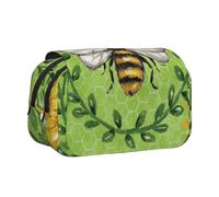 JKLQWC Astuccio per matite con stampa campo da golf, per bambini, uomini e donne, a due strati, grande capacità, astuccio per trucchi per ufficio, scuola, viaggi, Ape & Girasoli, One Size, Zaino per