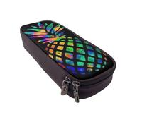 JKLQWC Astuccio per matite con stampa della bandiera del Costa Rica, per ragazze e ragazzi, grazioso astuccio in pelle PU per penne e matite con cerniera, organizer per ufficio e scuola, Ananas, One
