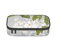 JKLQWC Astuccio per matite con stampa di donne nell'antico Egitto, grazioso astuccio per penne e matite, grande capacità, con cerniera, organizer per ufficio, scuola, viaggi, Fiore bianco., One Size