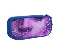 JKLQWC Astuccio per matite con stampa di viso di donna con glitter, grazioso astuccio con cerniera, organizer per ufficio, scuola, adolescenti, ragazze, ragazzi, adulti, nero, Blu, Taglia unica, Zaino