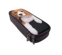 JKLQWC Astuccio per matite con stampa giraffa per ragazze e ragazzi, in pelle PU, astuccio con cerniera, organizer per ufficio e scuola, Ovely Pet Dog Beagle, One Size, Zaino per la scuola