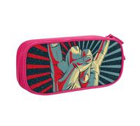 JKLQWC Astuccio per matite con stampa Rock and roll, grazioso astuccio con cerniera, organizer per ufficio, scuola, adolescenti, ragazze, ragazzi, adulti, nero, rosa, One Size, Zaino per la scuola