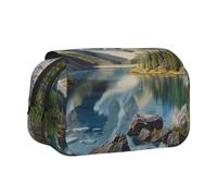 JKLQWC Astuccio romantico con stampa lavanda per bambini, uomini e donne, due strati di grande capacità, astuccio organizer per ufficio, scuola, viaggi, Montagne Rocciose, Taglia unica, Zaino per la