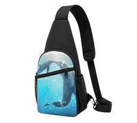 JKLQWC Borsa a tracolla con stampa di girasoli e zucche per donne e uomini, borsa a tracolla casual per viaggi, escursionismo, corsa, Kiss Dolphin Tale Pattern, One Size, Zaino da escursionismo