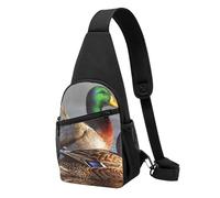 JKLQWC Borsa a tracolla con stampa in marmo bianco nero per donne e uomini, borsa a tracolla casual per viaggi, escursionismo, corsa, Caccia alle anatre selvatiche, One Size, Zaino da escursionismo