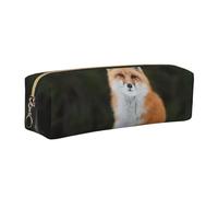 JKLQWC Divertente astuccio in pelle stampata con volpe con cerniera dorata, organizer semplice e leggero per scuola, ufficio, viaggi, trucco, Oro, One Size, Zaino per la scuola