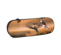 JKLQWC Divertente astuccio per matite con stampa a scala, in pelle PU, con cerniera, per ufficio, scuola, viaggi, Caccia al volo dell'anatra, One Size, Zaino per la scuola