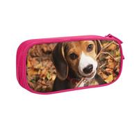 JKLQWC Grazioso astuccio con stampa di Beagle, astuccio per penne e matite, con cerniera, per ufficio, scuola, adolescenti, ragazze, ragazzi, adulti, nero, rosa, One Size, Zaino per la scuola