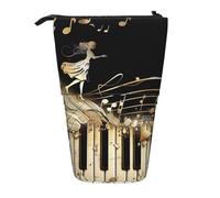 JKLQWC Grazioso astuccio retrattile con supporto - Astuccio per cancelleria e trucchi con stampe di pesci, per viaggi, scuola, ufficio, regali, Nota musicale romanzo, Taglia unica, Zaino per la scuola