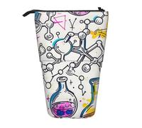 JKLQWC Grazioso astuccio retrattile con supporto, per cancelleria e trucchi, per viaggi, scuola, ufficio, regali, Stampa chimica, Taglia unica, Zaino per la scuola