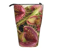 JKLQWC Grazioso astuccio retrattile con supporto, per cancelleria e trucchi, per viaggi, scuola, ufficio, regali, Pianta carnivora, Taglia unica, Zaino per la scuola