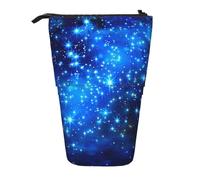 JKLQWC Grazioso astuccio retrattile in piedi, organizer per libri, biblioteca misteriosa, stampe, cancelleria e trucco, per viaggi, scuola, ufficio, regali, Stelle splendenti blu, Taglia unica, Zaino