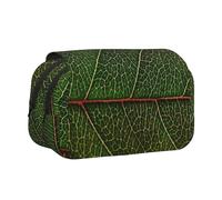 JKLQWC Haunted The Mansion - Astuccio con stampa a due strati, per bambini, uomini, donne, matite, trucchi, organizer per ufficio, scuola, viaggi, Vene Texture Foglia Verde, One Size, Zaino per la
