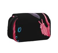 JKLQWC Haunted The Mansion - Astuccio con stampa a due strati, per bambini, uomini, donne, matite, trucchi, organizer per ufficio, scuola, viaggi, Hello Glasses Flamingo, One Size, Zaino per la scuola