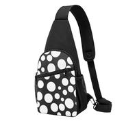 JKLQWC Haunted The Mansion - Borsa a tracolla con stampa, per donne, uomini, stile casual, per viaggi, escursionismo, corsa, A pois bianchi e neri, One Size, Zaino da escursionismo
