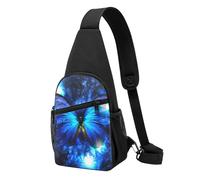 JKLQWC Haunted The Mansion - Borsa a tracolla con stampa, per donne, uomini, stile casual, per viaggi, escursionismo, corsa, Farfalla blu., One Size, Zaino da escursionismo