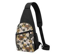 JKLQWC Lake Fairy - Borsa a tracolla per donne e uomini, borsa a tracolla casual per viaggi, escursionismo, corsa, Imagen De Pug, One Size, Zaino da escursionismo