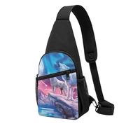 JKLQWC Lake Fairy - Borsa a tracolla per donne e uomini, borsa a tracolla casual per viaggi, escursionismo, corsa, Lupo Howling, One Size, Zaino da escursionismo