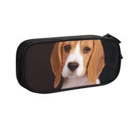 JKLQWC ovely - Astuccio per matite con stampa di cane e beagle, con cerniera, per ufficio, scuola, adolescenti, ragazze, ragazzi, adulti, nero, Nero , One Size, Zaino per la scuola
