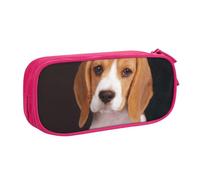 JKLQWC ovely - Astuccio per matite con stampa di cane e beagle, con cerniera, per ufficio, scuola, adolescenti, ragazze, ragazzi, adulti, nero, rosa, One Size, Zaino per la scuola