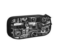 JKLQWC Retro Cool Camera Collection - Astuccio con stampa, per penne e matite, con cerniera, per ufficio, scuola, adolescenti, ragazze, ragazzi, adulti, colore: nero, Nero , One Size, Zaino per la