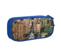 JKLQWC San Francisco - Astuccio con stampa, grazioso astuccio per penne, matite, con cerniera, organizer per ufficio, scuola, adolescenti, ragazze, ragazzi, adulti, nero, Blu, Taglia unica, Zaino per