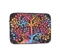 JKLQWC Simpatico gattino farfalla stampato manica del computer portatile per uomo donna antiurto borsa per laptop per viaggi ufficio scuola, Albero della Vita e Elefante Tie Dye, 12 inch