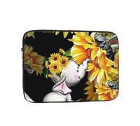 JKLQWC Simpatico gattino farfalla stampato manica del computer portatile per uomo donna antiurto borsa per laptop per viaggi ufficio scuola, Madre e Bambino Elefante Girasoli, 13 inch